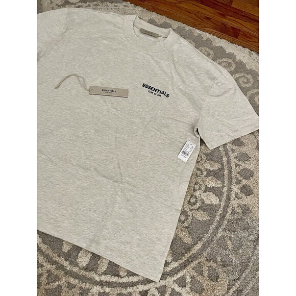 Fear of God Essentials Light Oatmeal Short Sleeve T-Shirt Size Large (SS22) XL - Picture 3 of 11
